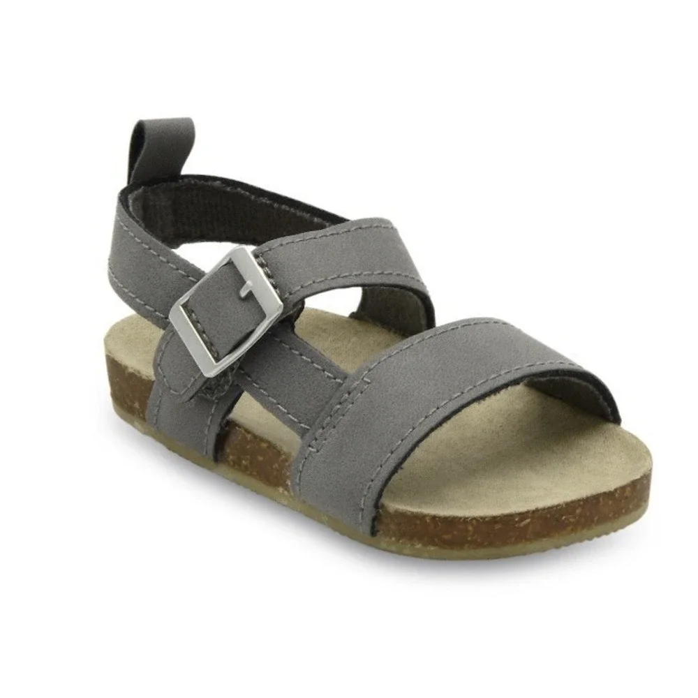 Carters Baby Boy Gray Cork Sole Sandal Crib Shoes 0-3 Months New with Tags Cute